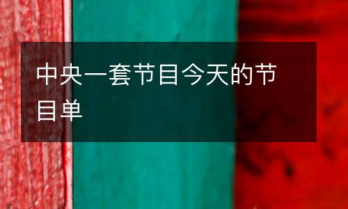 中央一套节目今天的节目单